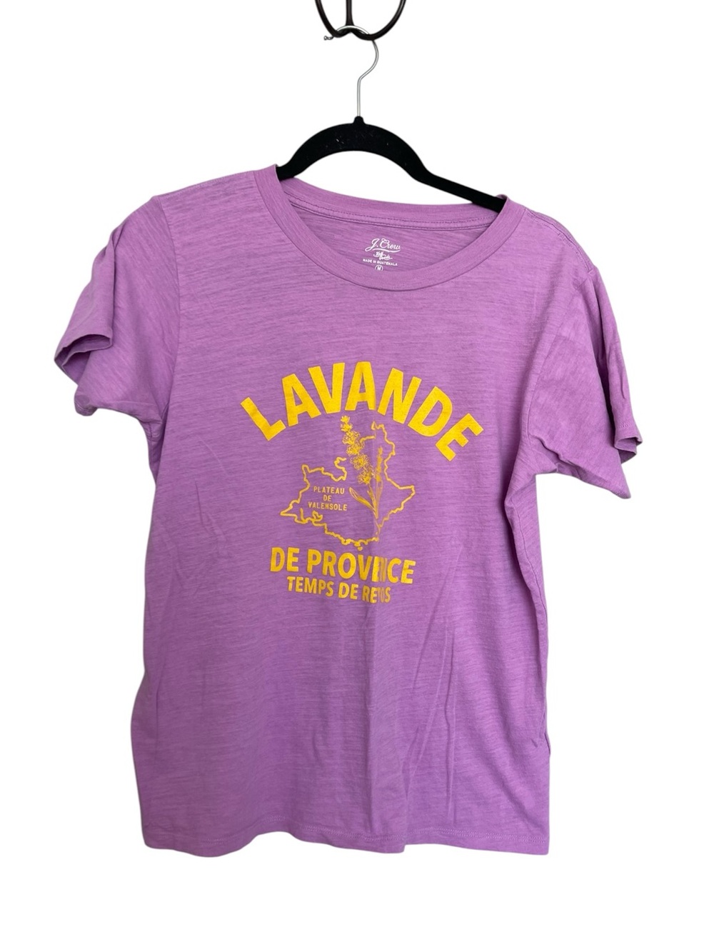 J. Crew Lavender Purple Short-Sleeve Tee with Yellow Graphic